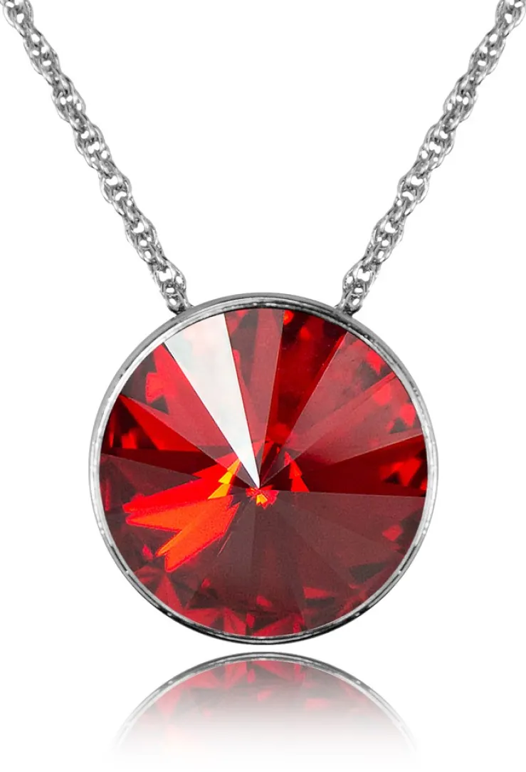 LUISIA® Halskette "Sinja" mit Kristallen von Swarovski® - 14 mm - Silber / Light Siam