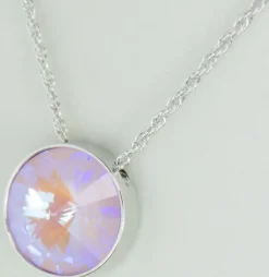 LUISIA® Halskette "Sinja" mit Kristallen von Swarovski® - 14 mm - Silber / Lavender Delite