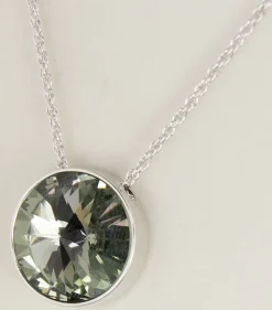 LUISIA® Halskette "Sinja" mit Kristallen von Swarovski® - 14 mm - Silber / Black Diamond