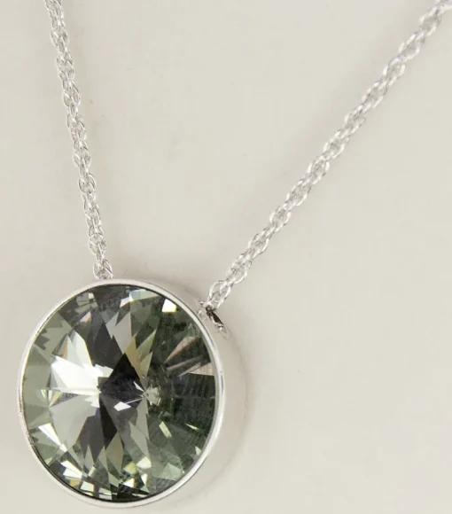 LUISIA® Halskette "Sinja" mit Kristallen von Swarovski® - 14 mm - Silber / Black Diamond