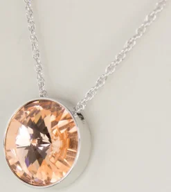 LUISIA® Halskette "Sinja" mit Kristallen von Swarovski® - 14 mm - Silber / Light Peach