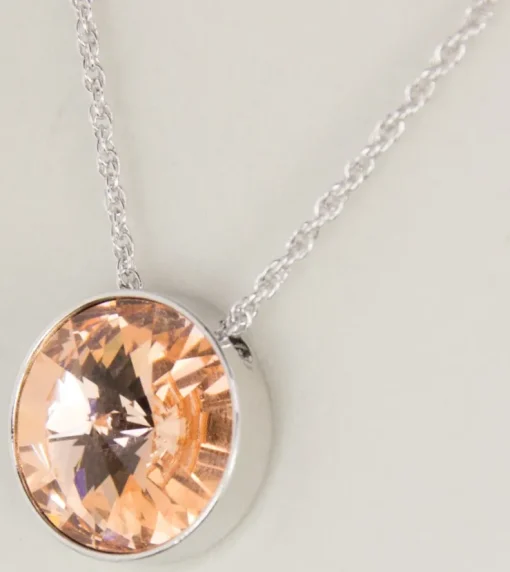 LUISIA® Halskette "Sinja" mit Kristallen von Swarovski® - 14 mm - Silber / Light Peach