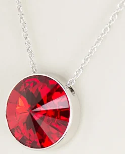 LUISIA® Halskette "Sinja" mit Kristallen von Swarovski® - 14 mm - Silber / Light Siam