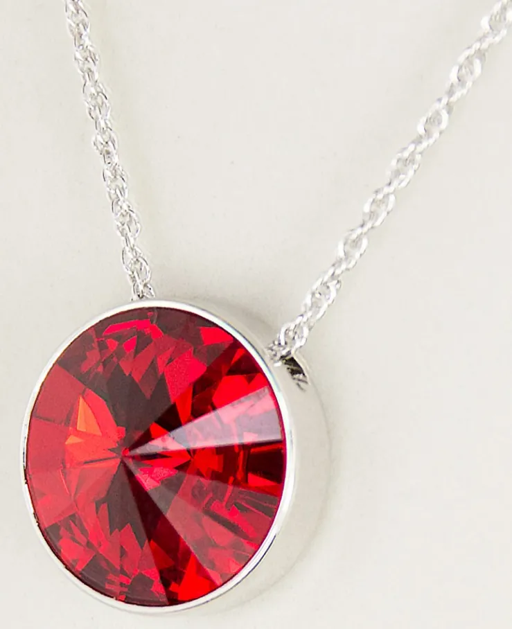 LUISIA® Halskette "Sinja" mit Kristallen von Swarovski® - 14 mm - Silber / Light Siam