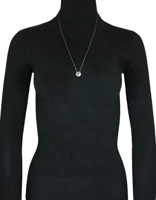 LUISIA® Halskette "Sinja" mit Kristallen von Swarovski® - 14 mm - Silber / Black Diamond