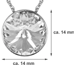 LUISIA® Halskette "Sinja" mit Kristallen von Swarovski® - 14 mm - Silber / Light Siam