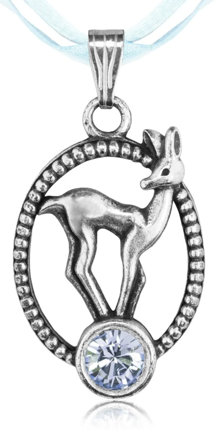 LUISIA® Halskette Valentina Reh mit Kristallen von Swarovski® - Hellblau