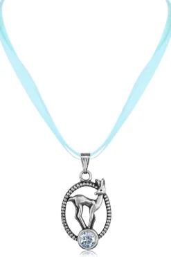 LUISIA® Halskette Valentina Reh mit Kristallen von Swarovski® - Hellblau