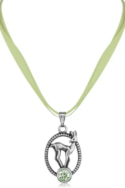 LUISIA® Halskette Valentina Reh mit Kristallen von Swarovski® - Lindgrün