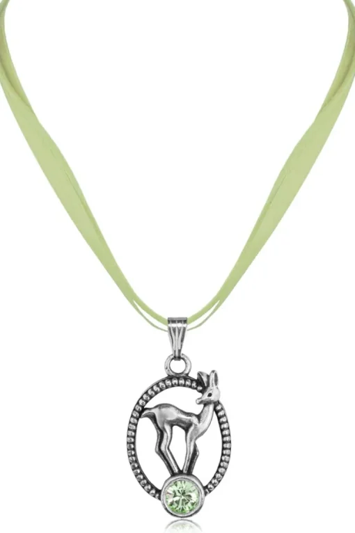 LUISIA® Halskette Valentina Reh mit Kristallen von Swarovski® - Lindgrün