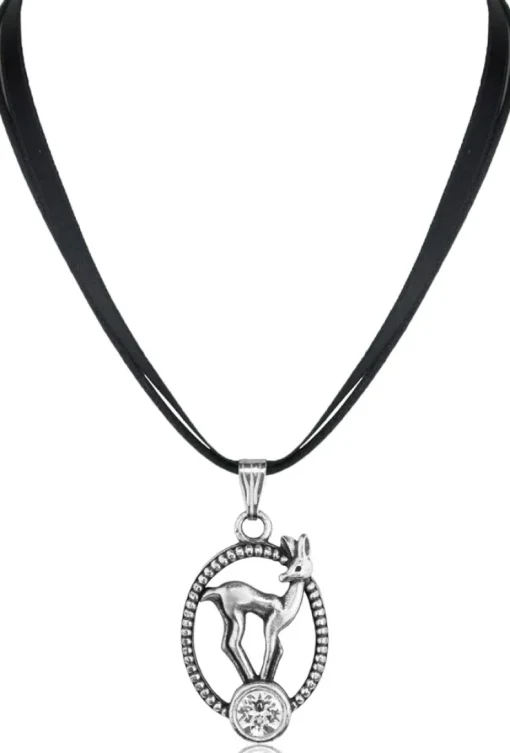 LUISIA® Halskette Valentina Reh mit Kristallen von Swarovski® - Schwarz