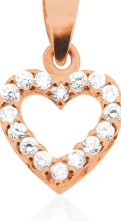 LUISIA® Kettenanhänger Herz mit Zirkonia - 925 Sterling Silber Roségold