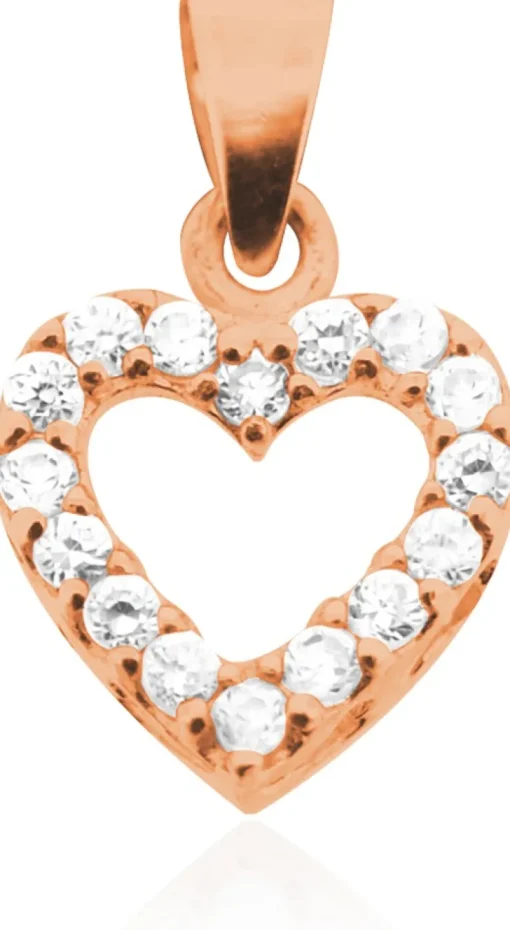 LUISIA® Kettenanhänger Herz mit Zirkonia - 925 Sterling Silber Roségold