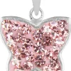 LUISIA® Kettenanhänger Schmetterling mit Kristallen von Swarovski® - 925 Sterling Silber - Rosa