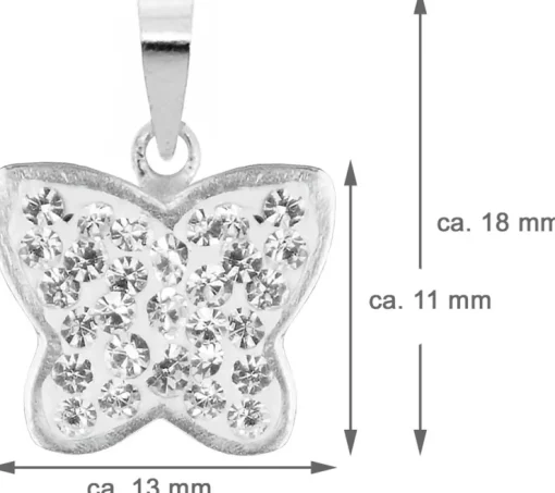 LUISIA® Kettenanhänger Schmetterling mit Kristallen von Swarovski® - 925 Sterling Silber - Kristall