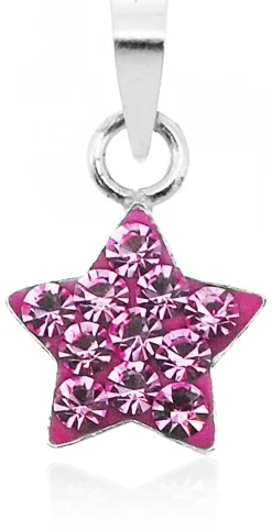 LUISIA® Kettenanhänger Stern mit Kristallen von Swarovski® - 925 Sterling Silber - Pink