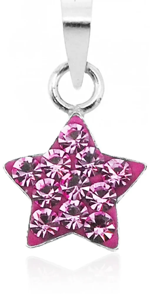 LUISIA® Kettenanhänger Stern mit Kristallen von Swarovski® - 925 Sterling Silber - Pink