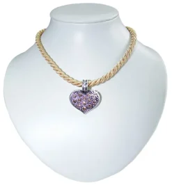 LUISIA Kordel Collier Enya mit Herzanhänger - Gold