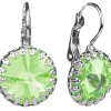 LUISIA® Kronen Ohrringe "Vivana" mit Swarovski® Element | Peridot - Hellgrün