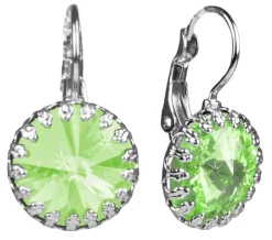 LUISIA® Kronen Ohrringe "Vivana" mit Swarovski® Element | Peridot - Hellgrün