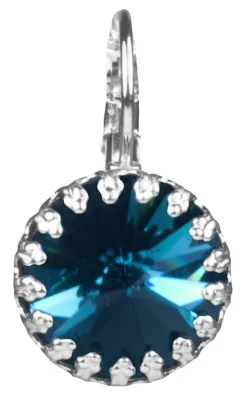 LUISIA® Kronen Ohrringe "Vivana" mit Swarovski® Element | Montana - Ozeanblau