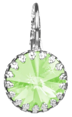 LUISIA® Kronen Ohrringe "Vivana" mit Swarovski® Element | Peridot - Hellgrün