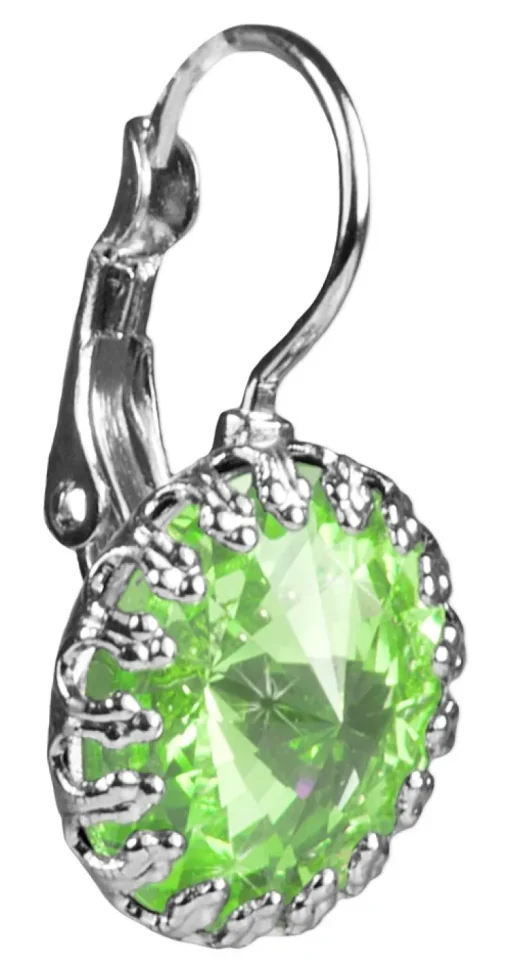 LUISIA® Kronen Ohrringe "Vivana" mit Swarovski® Element | Peridot - Hellgrün