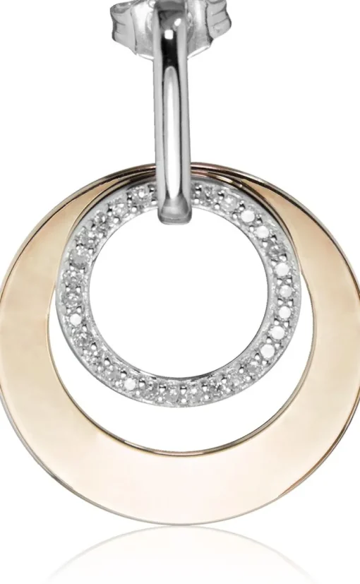 LUISIA® Ohrhänger "Doppel Ring" in Roségold 79225 | 925 Silber Ohrringe