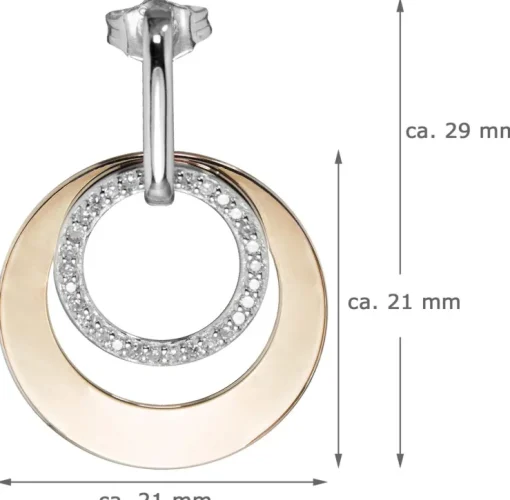 LUISIA® Ohrhänger "Doppel Ring" in Roségold 79225 | 925 Silber Ohrringe