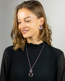 LUISIA® Ohrhänger "Doppel Ring" in Roségold 79225 | 925 Silber Ohrringe