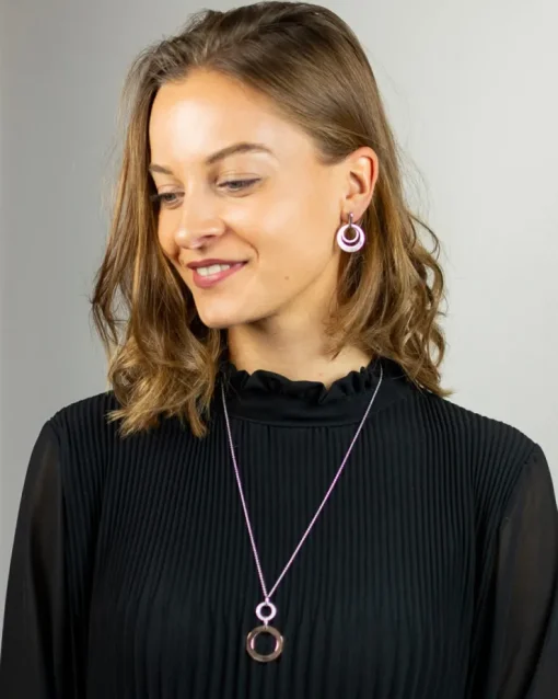 LUISIA® Ohrhänger "Doppel Ring" in Roségold 79225 | 925 Silber Ohrringe