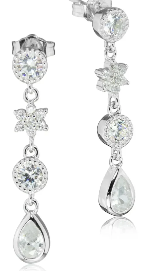 LUISIA® Ohrhänger "Sterne und Tropfen" mit Zirkonia 66986 - 925 Silber Ohrringe