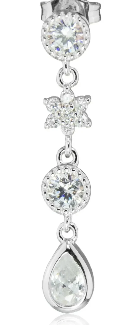 LUISIA® Ohrhänger "Sterne und Tropfen" mit Zirkonia 66986 - 925 Silber Ohrringe