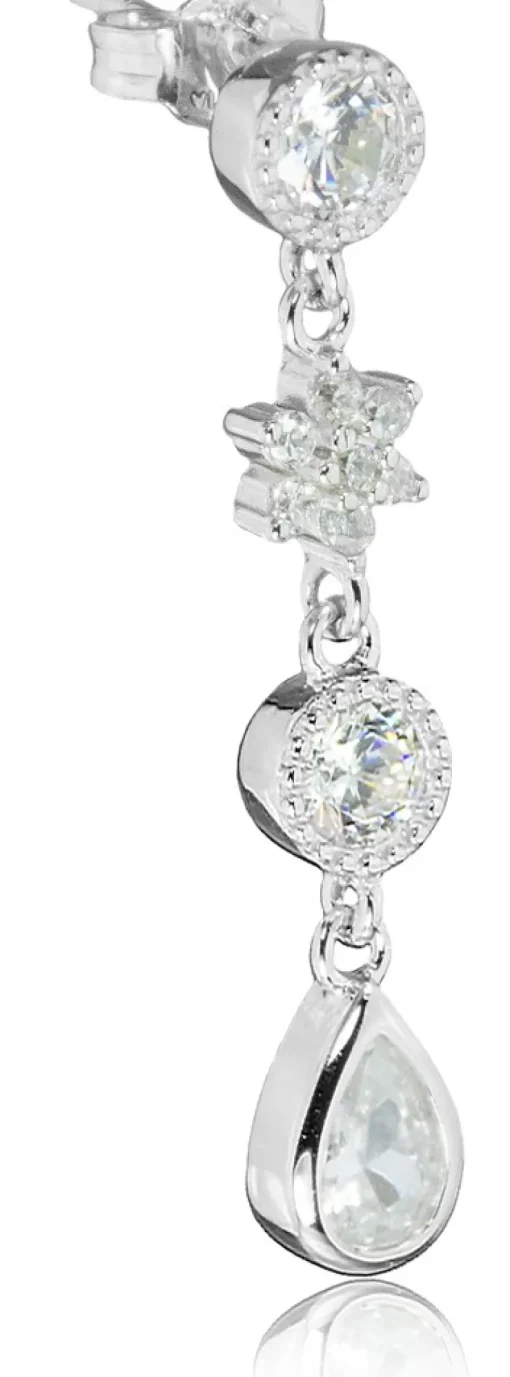 LUISIA® Ohrhänger "Sterne und Tropfen" mit Zirkonia 66986 - 925 Silber Ohrringe