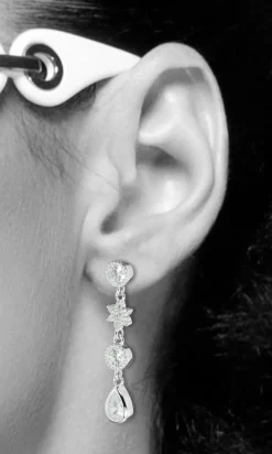 LUISIA® Ohrhänger "Sterne und Tropfen" mit Zirkonia 66986 - 925 Silber Ohrringe