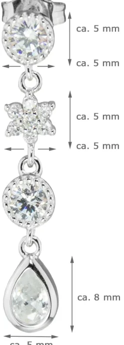 LUISIA® Ohrhänger "Sterne und Tropfen" mit Zirkonia 66986 - 925 Silber Ohrringe