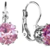 LUISIA® Ohrringe Grazia mit Kronen Anhänger und Kristall von Swarovski® - Rosa