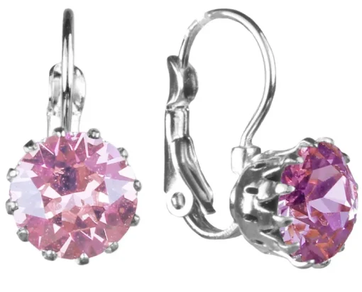 LUISIA® Ohrringe Grazia mit Kronen Anhänger und Kristall von Swarovski® - Rosa