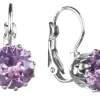 LUISIA® Ohrringe Grazia mit Kronen Anhänger und Kristall von Swarovski® - Flieder