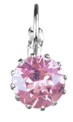 LUISIA® Ohrringe Grazia mit Kronen Anhänger und Kristall von Swarovski® - Rosa