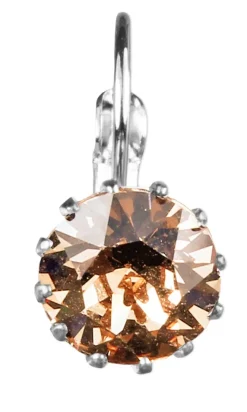 LUISIA® Ohrringe Grazia mit Kronen Anhänger und Kristall von Swarovski® - Hellbraun