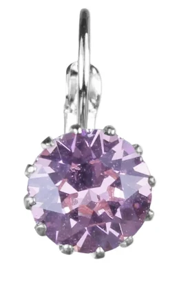 LUISIA® Ohrringe Grazia mit Kronen Anhänger und Kristall von Swarovski® - Flieder