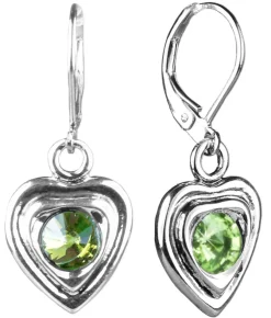LUISIA® Ohrringe Lisanne Herzanhänger mit Kristallen von Swarovski® - Hellgrün