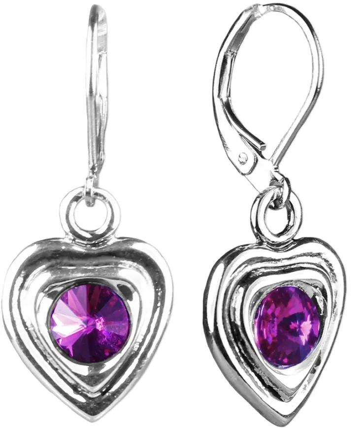 LUISIA® Ohrringe Lisanne Herzanhänger mit Kristallen von Swarovski® - Pink