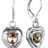 LUISIA® Ohrringe Lisanne Herzanhänger mit Kristallen von Swarovski® - Hellbraun