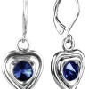 LUISIA® Ohrringe Lisanne Herzanhänger mit Kristallen von Swarovski® - Ozeanblau