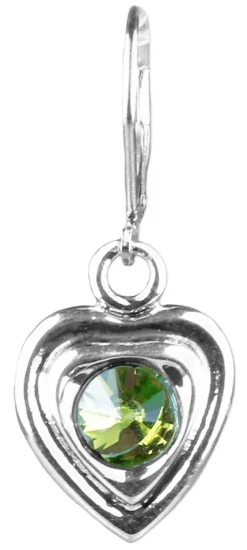 LUISIA® Ohrringe Lisanne Herzanhänger mit Kristallen von Swarovski® - Hellgrün