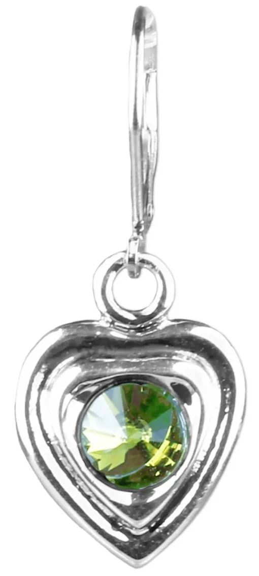 LUISIA® Ohrringe Lisanne Herzanhänger mit Kristallen von Swarovski® - Hellgrün