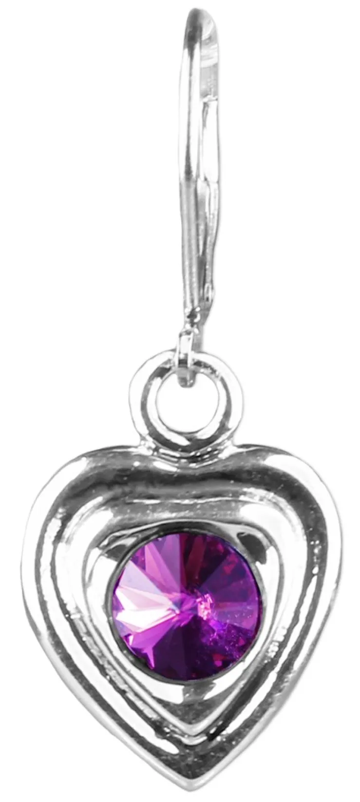 LUISIA® Ohrringe Lisanne Herzanhänger mit Kristallen von Swarovski® - Pink