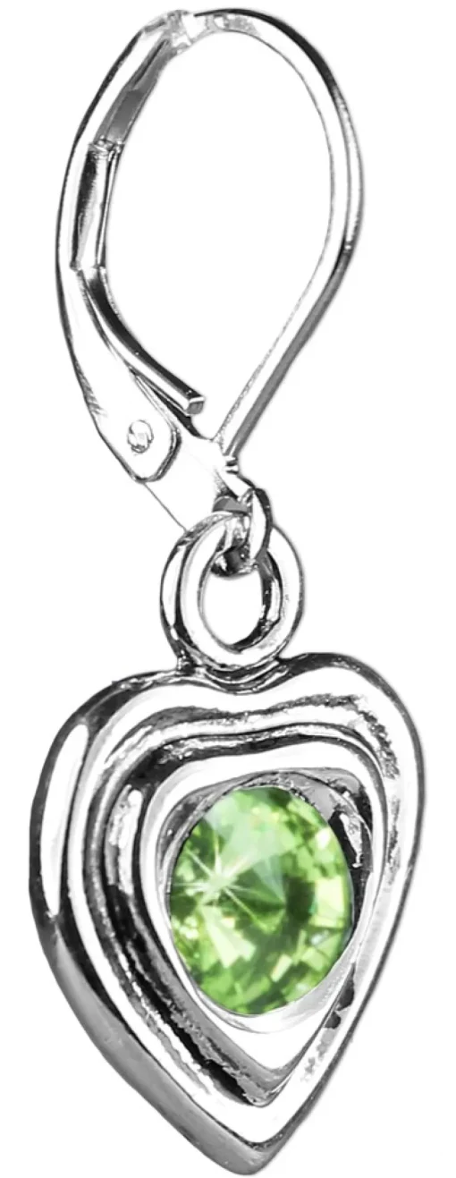 LUISIA® Ohrringe Lisanne Herzanhänger mit Kristallen von Swarovski® - Hellgrün